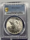 1925p PEACE SILVER DOLLAR, PCGS MS63. VERY NICE LOOKING COIN