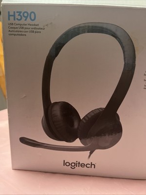 Logitech H390 Black USB Wired Computer Headset with Noise-Canceling Microphone