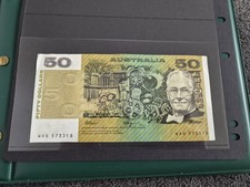 AUSTRALIAN PAPER $50 BANKNOTE – FRASER/HIGGINS (R512) 🇦🇺