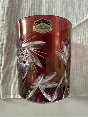 HOFBAUER Kristallglas Schleuderstern, dunkel-lilafarbener Überfang