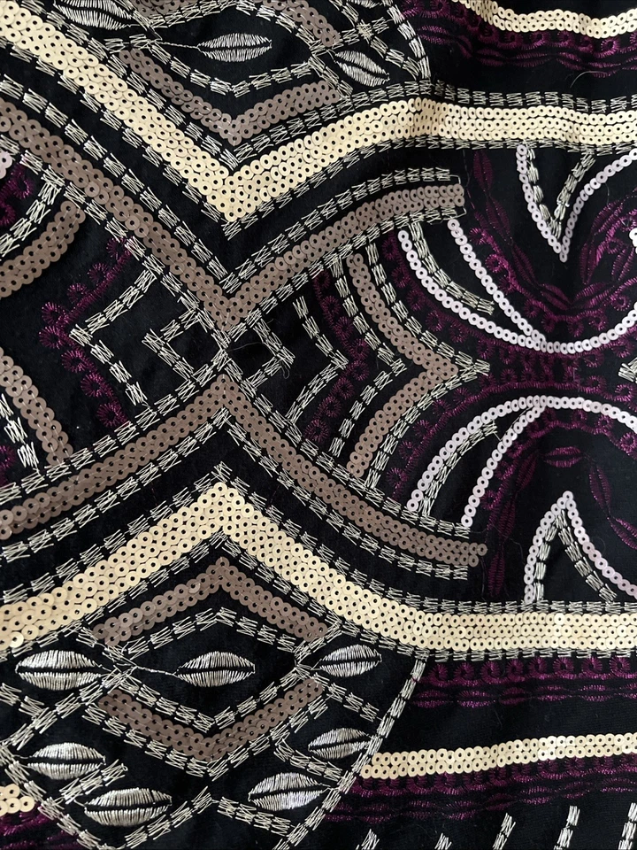 George Black Slip On Skirt Embroidered And Sequins Size 16 - Image 2 of 4