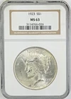 1923 Peace Silver Dollar MS63 NGC