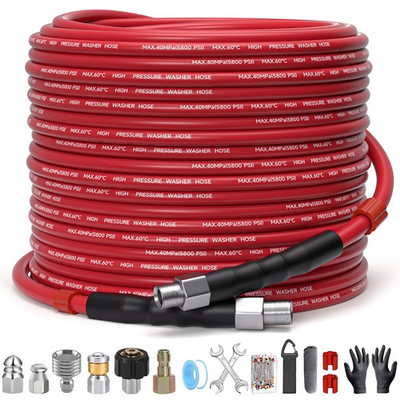 #ad TUTULUCK Sewer Jetter Kit for Pressure Washer – 100ft 100FT Red $84.99