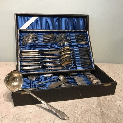 Cutlery Set WMF Model 900 Fan Pattern Silver Plated 12 Person + serving cutlery 