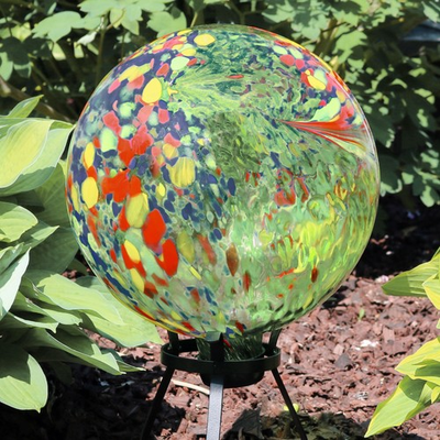 #ad Green Artistic Glass Gazing Globe 10 in by Sunnydaze $64.95