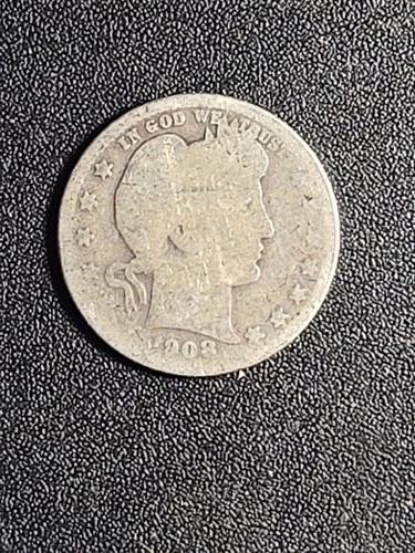 1908-D U.S. Barber SILVER Quarter - AG    stk#Q9