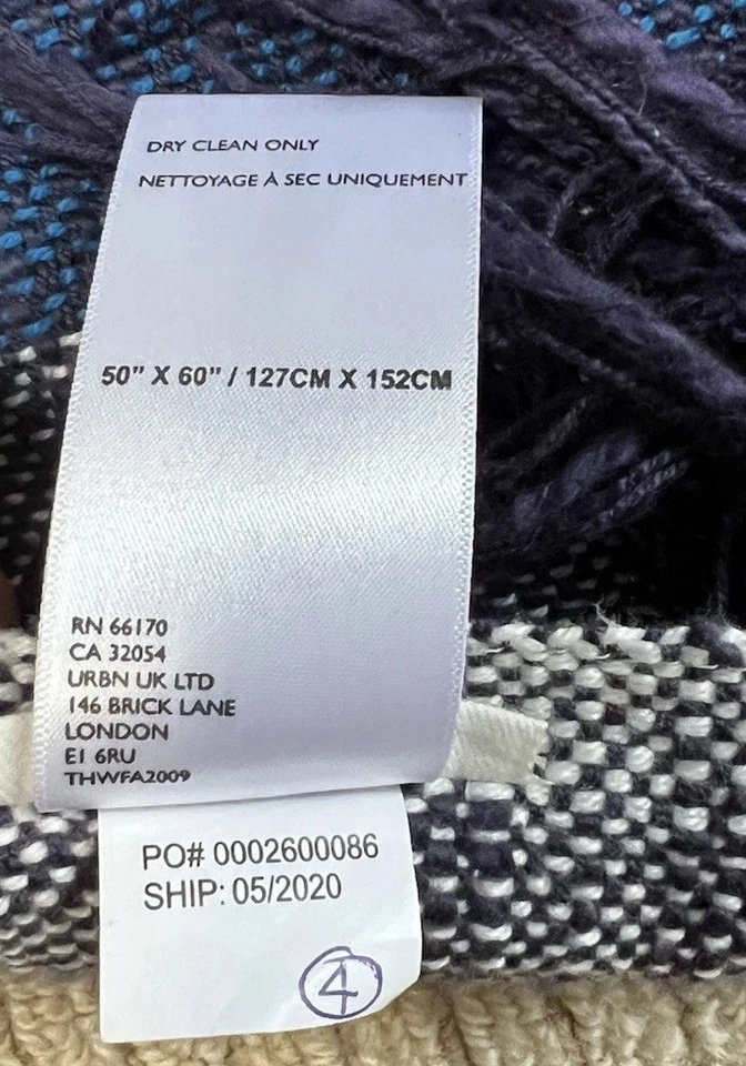 All Roads Design Throw Blanket Anthropologie Bloomfield Fringe Handcrafted-Mint! - Image 2 of 4