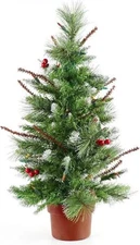 Christmas Tree with Ornaments 24Inch Pre-lit Multi-Colored Lights