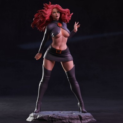 1/24 Resin Fantasy Witch Red Hair Queen Sorceress GK Statue Unpainted Unassemble