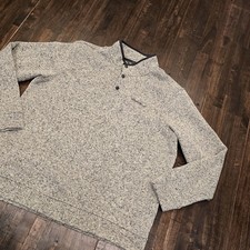 Eddie Bauer Better Sweater Fleece Snap Pullover Sweater Gray Outdoors Men's XL