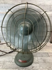 VTG Oscillating Fan 2015 5210 Dominion Art Deco Atomic MCM 12" WORKING READ