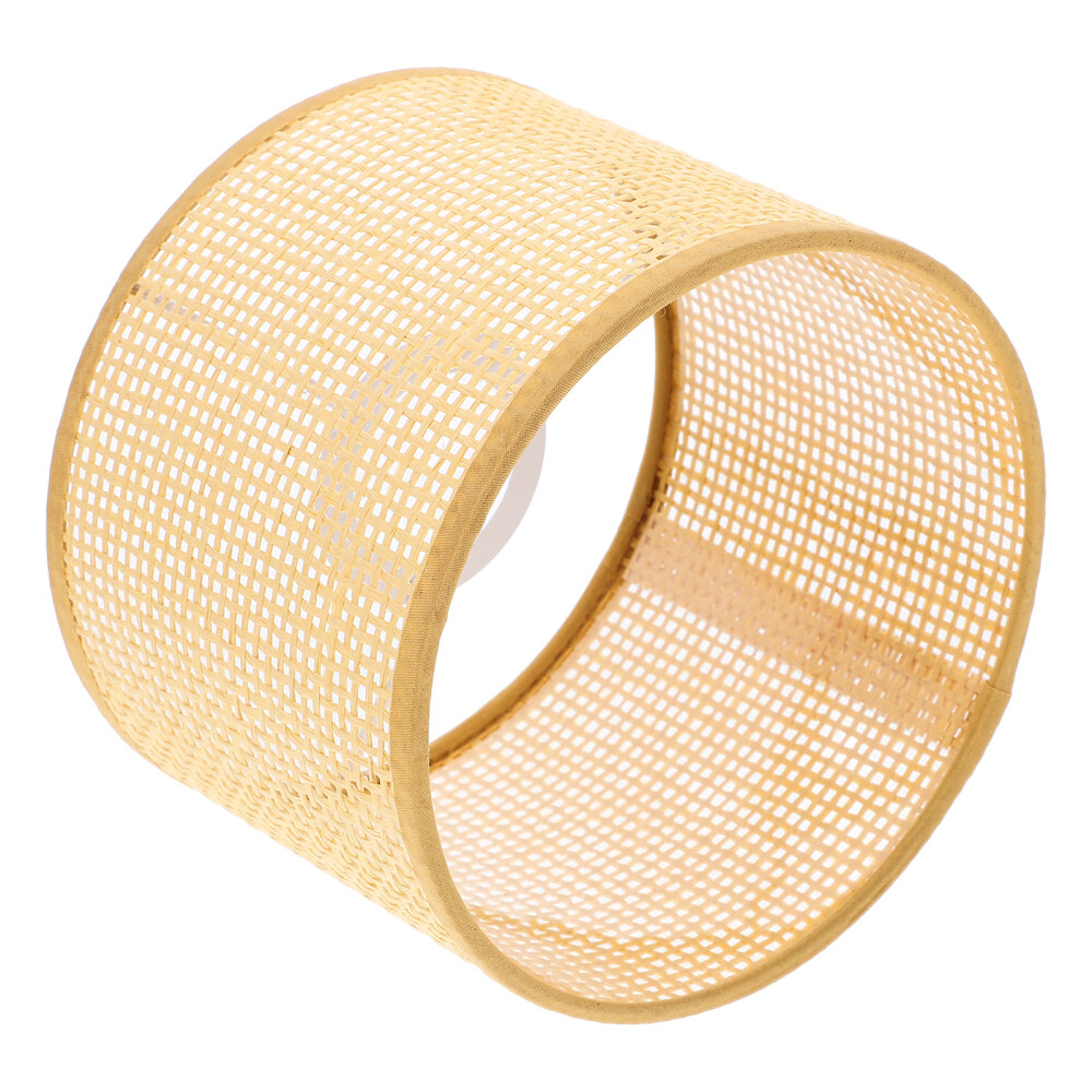 Table Lamp Shade Rattan Wicker Black Small Barrel Lampshade-image