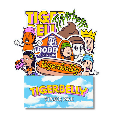 New Tiger Belly Podcast Sticker Pack #6 (10PCS), Waterproof & Scratch Resistant
