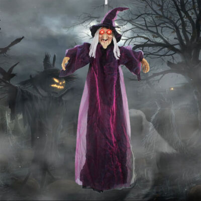 Halloween Life Size Talking Witch Animated Spooky Animatronic Witch Scary Decor.