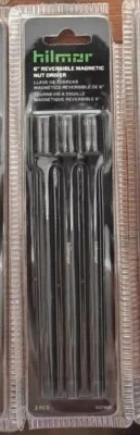 HILMOR REVERSIBLE 6" MAGNETIC NUT DRIVER (1/4" & 5/16") 3/PK 1937883 NEW