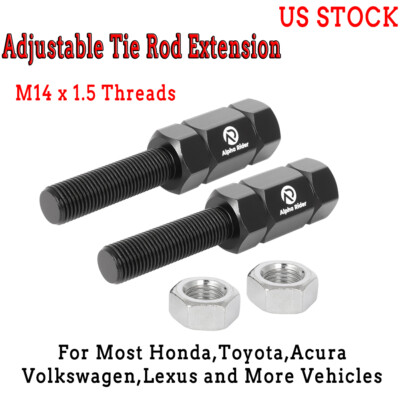 #ad Adjustable Tie Rod Extension Kit M14 x 1.5 For Most Honda Acura Toyota Aluminum $46.99