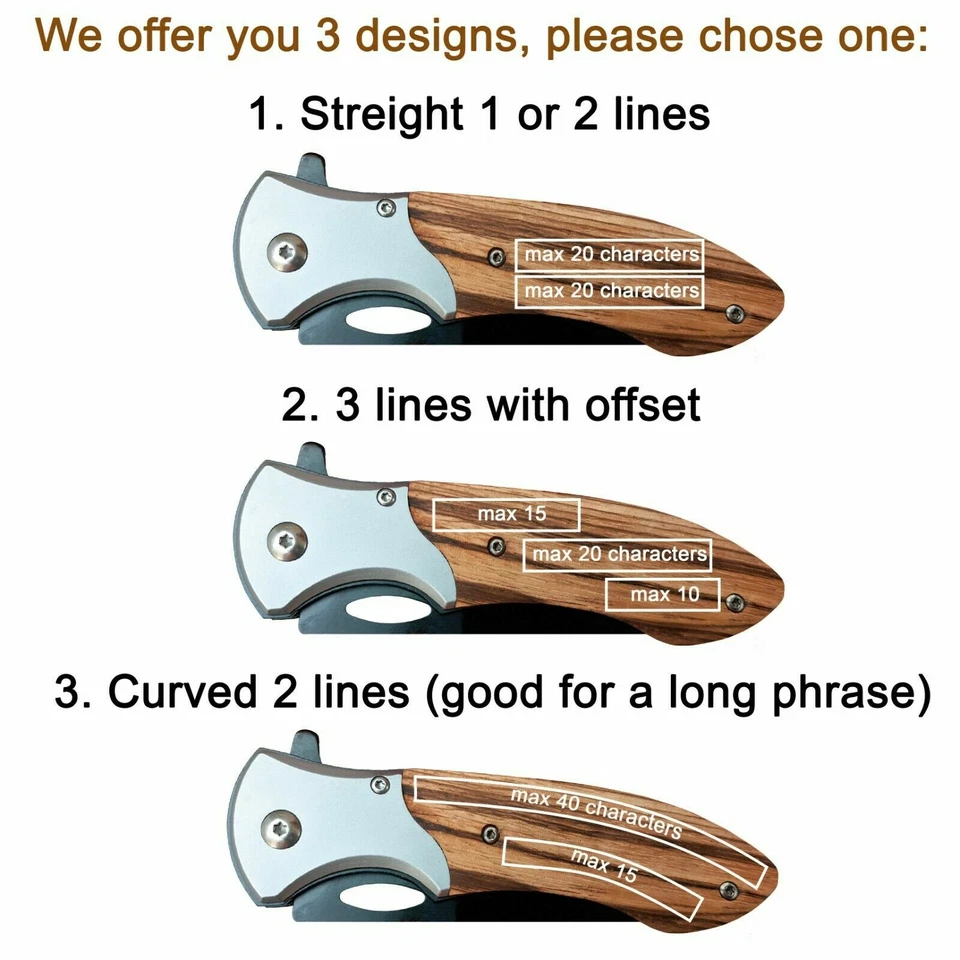男士个性化礼物 丈夫 爸爸 男友 朋友 - 雕刻口袋刀  — 第 3/4 张图片