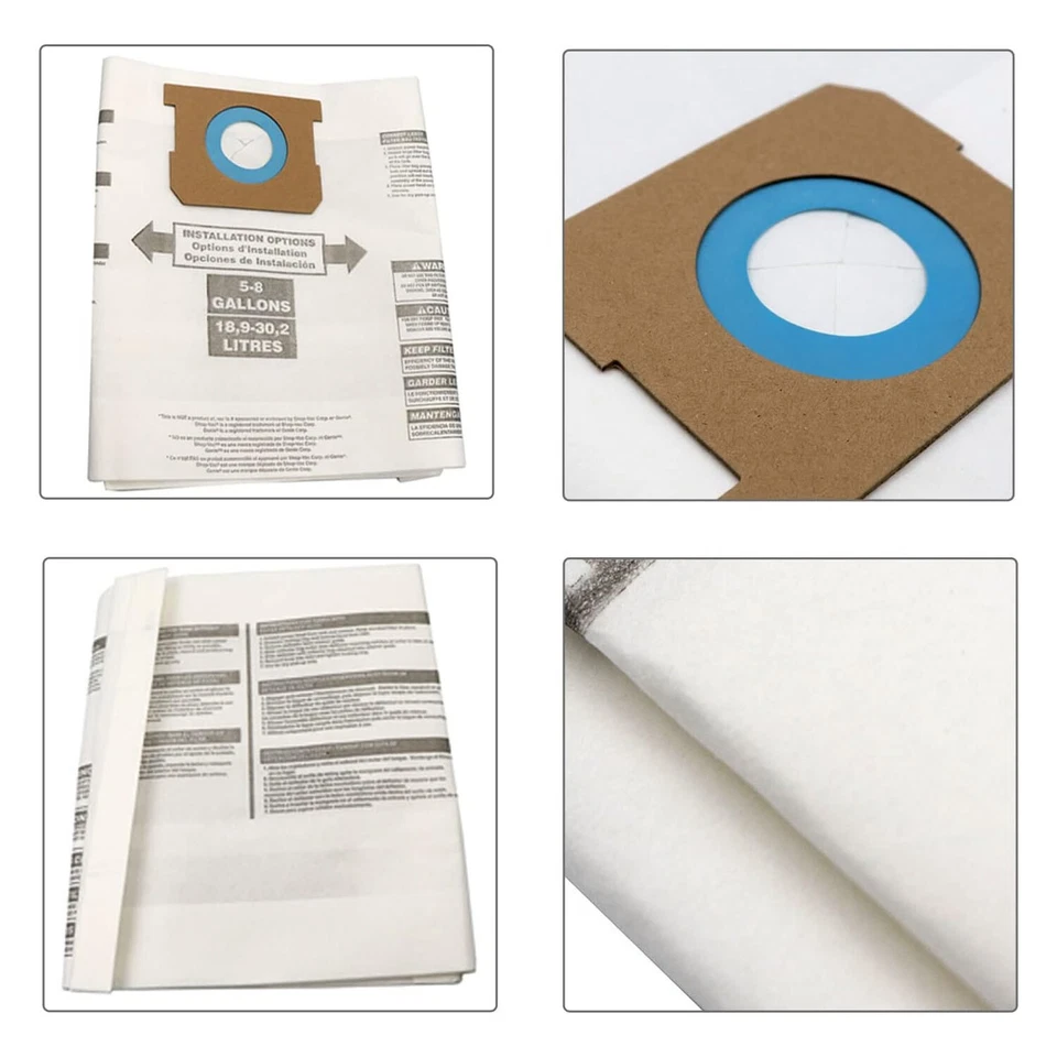 5 Pack For Shop-Vac 90661 Bag Type E for 5-8 Gallon Vacuum - 9066100 Bags - Image 3 of 4