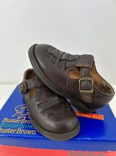 Buster Brown Girl's Leather Mary Jane Shoes Coffee 10223 Size 7 1/2M