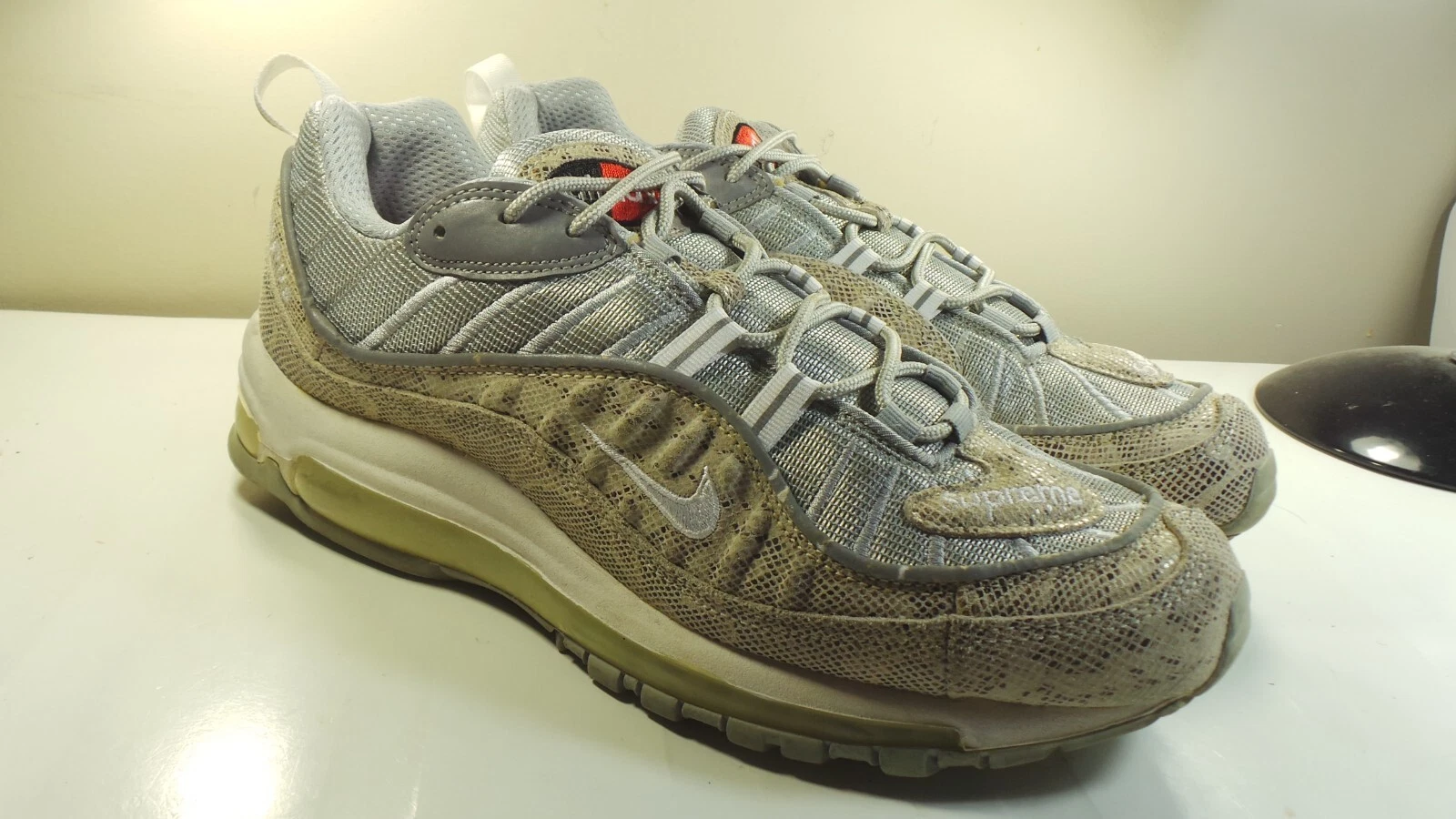 NIKE 2016 AIR MAX 98 SUPREME 844694 100 PEAU DE SERPENT 10,5 DUNK FORCE PRESTO 1 180