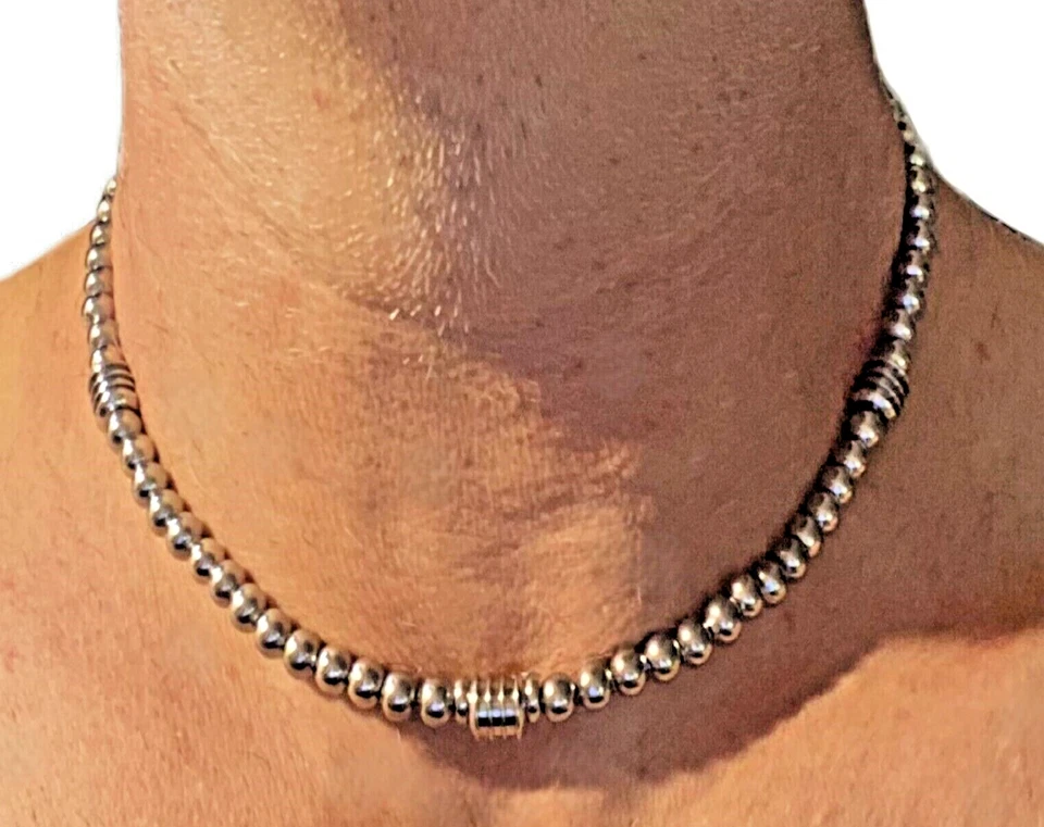 Collana catenina in acciaio inox da uomo donna girocollo catena lunga 45 cm - Immagine 3 di 4