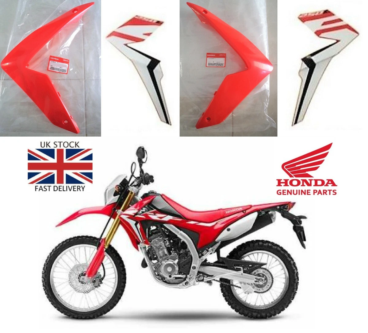 Honda CRF250L Fairings Front Shroud RED Right Left STICKERS