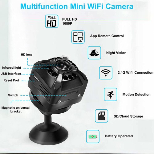 1080p Camera 4-32GB Night Infrared Smart Home Remote Loop Video Playback New - Picture 4 of 12