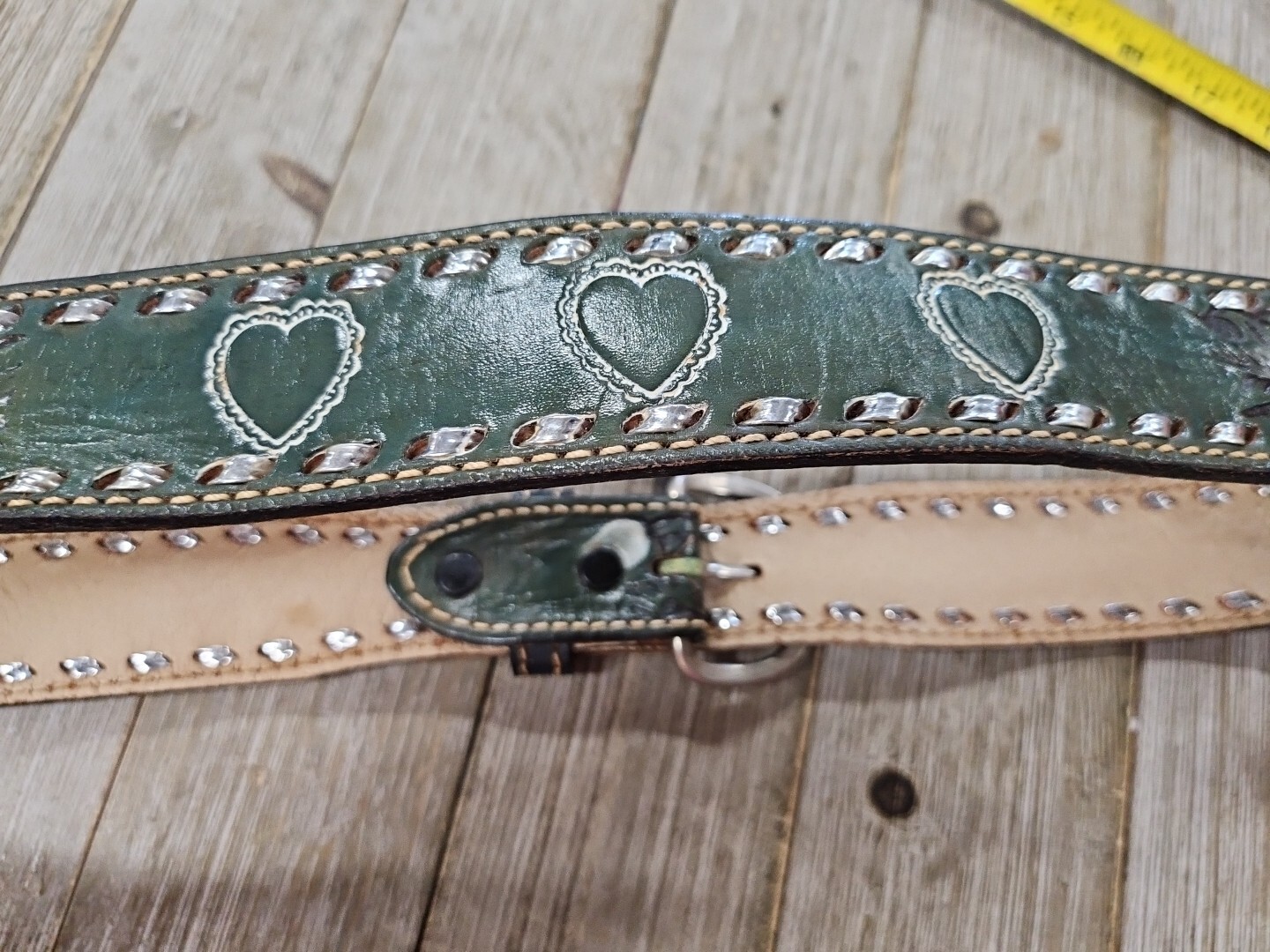 Thunderbird Leather Green Handcrafted Leather Bel… - image 3