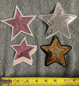 *NEW* 4 iron-on appliques: STARS