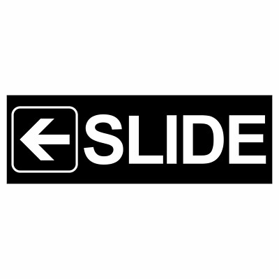 Slide with Left Arrow Graphic Sign Plaque Sliding Automatic Door Auto Doors