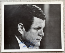 Young Senator Edward Ted Kennedy MA Signed Photo 8x10 Black White No COA