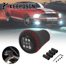 Car Manual Gear Shift Knob 5 Speed Black Red Leather Protect For Ford Mustang Car Manual Gear Shift Knob 5 Speed Black Red Leather Protect For Ford Mustang