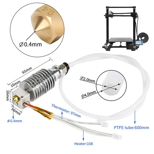 3D-Drucker Hotend kompatibel mit Anycubic Vyper Chiron Ersatzteil 24V40W 1,75mm - Bild 6 von 8