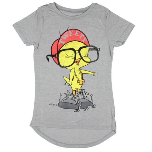 Looney Tunes Tweety Bird Thug Life Junior Women's Short Sleeve T-Shirt - NWT - Picture 1 of 4