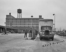 Photograph Truck Refueling Gas Station & Hecht Co. Warehouse Year 1941  8x10