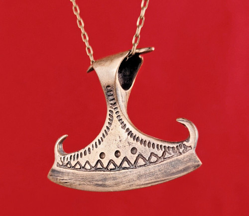 Big Perun Axe Pendant Replica, Slavic Pagan Hatchet Amulet, Perun God Necklace