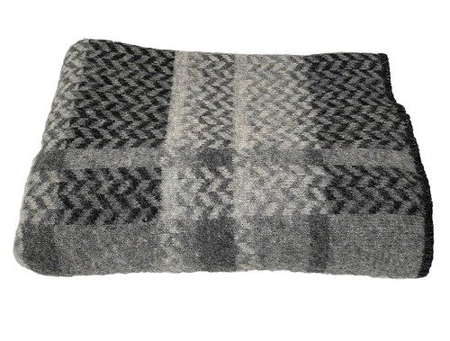 ICEWEAR 100% Icelandic Wool Nordic Black Gray Scandinavian Design Throw Blanket - Picture 4 of 14