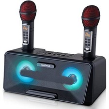Portable Karaoke Machine for Kids with Bluetooth Speakers, 2 Wireless Microphone