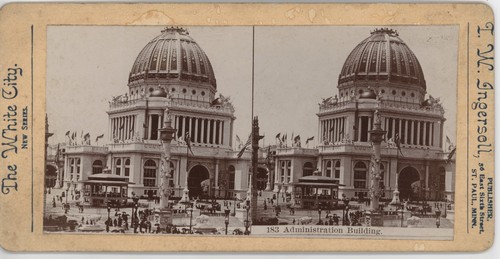 Administration Building Chicago Worlds Fair IL Ingersol Stereoview 1893 - Picture 2 of 5