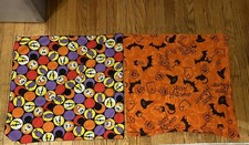 2 Vintage halloween Bandana Hav-A-Hank Made USA bats skull ghost witch 21  x21  