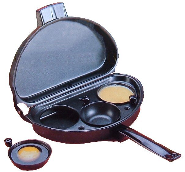 Omelette Pan + 3 Egg Poachers,Frying,Non-Stick Omelet Easy Cook Eggs Camping Kit