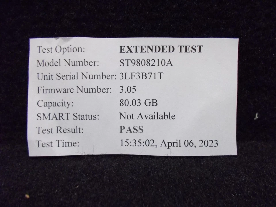 Seagate Momentus 4200.2 80GB IDE, P-ATA 2.5", 9.5Mm, 8Mb, ST9808210A. #SU-387 - Image 3 of 3