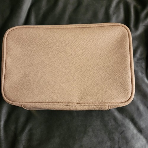 MICHAEL KORS Cosmetic Case Train Make Up Bag Organizer Pouch Pink Logo Lined New - Picture 4 of 7