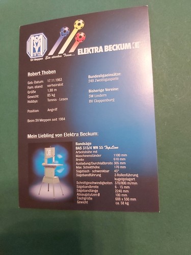 SV Meppen , R. Thoben , Autogrammkarte, Fussball - Picture 2 of 2