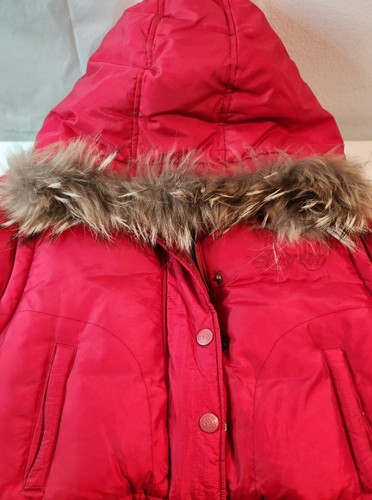 Dereon Woman Jacket Coat puffers with Hoodie red and golden size XL - Picture 12 of 17