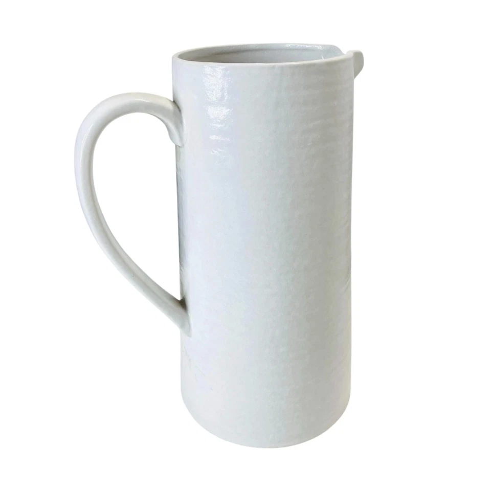 Jarra decorativa blanca Sonoma jarra florero granja casa decoración de mesa Foto 3 de 4