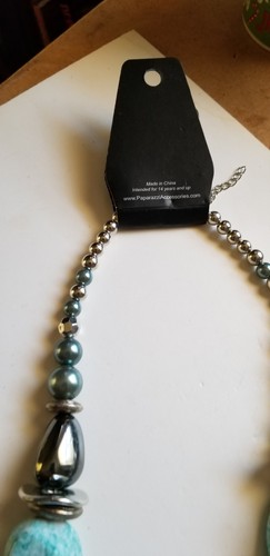 Set Collana e Orecchini Paparazzi Tono Argento Metallo e Perline Acriliche - Foto 7 di 9