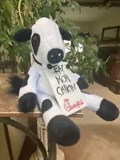 Chick Fil A Eat Mor Chikin 9” Cow with Placard Stuffed Animal Promotional Plush