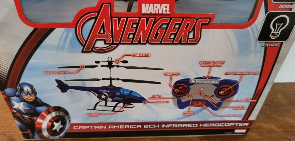 WorldTech Marvel Avengers 2ch Infrared Herocopter  CAPTAIN AMERICA New - Image 4 of 4