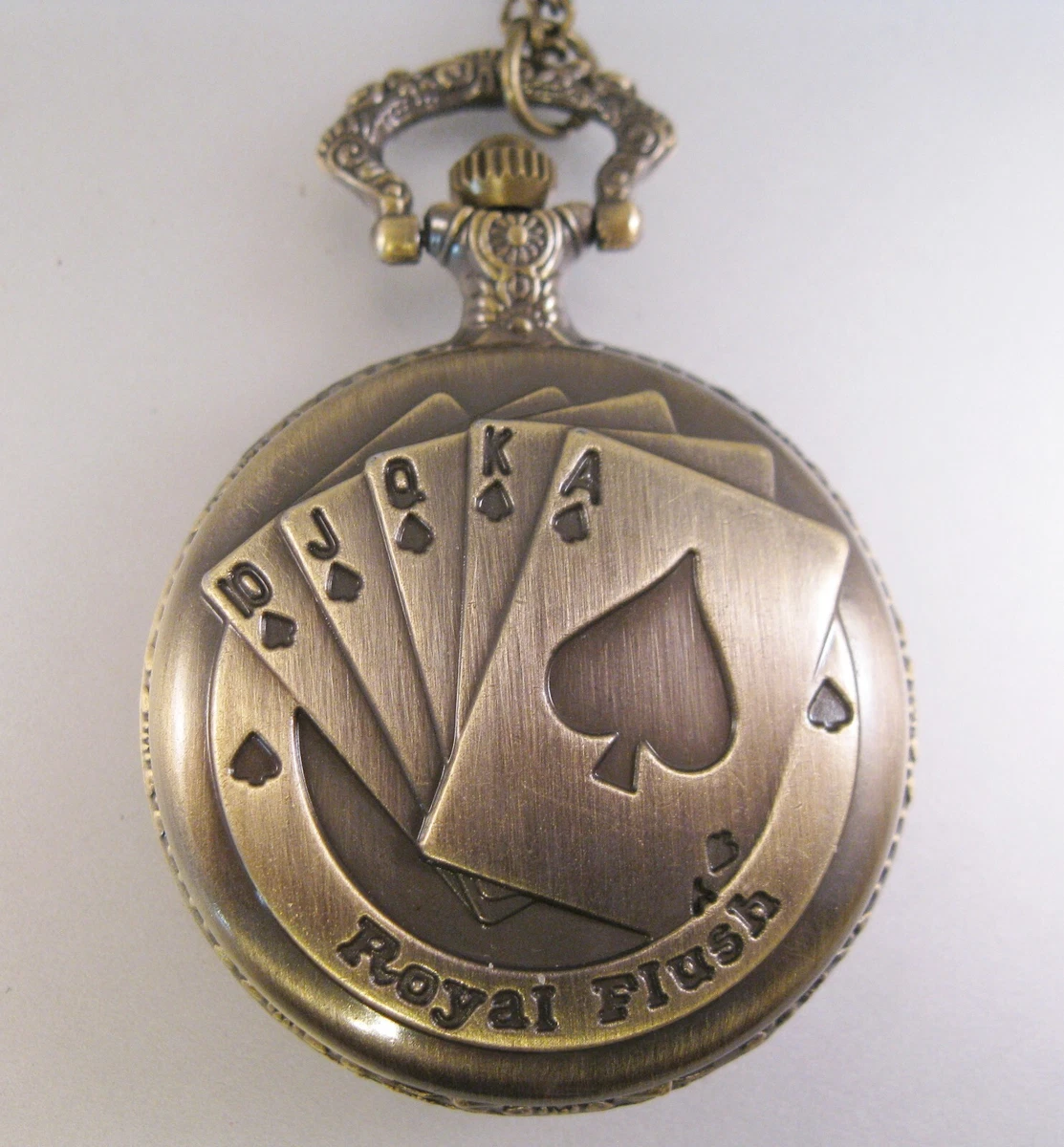 Royal Flush POKER Playing Cards Pocket Watch w Your Choice of